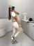 Calça skinny de couro resinada - creme na internet