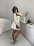 Short saia plissado premium - creme