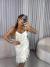 Imagem do Vestido luxo alcinha com flores 3d - creme