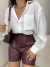 Camisa de botões no linho com bolso - off white - comprar online