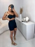 Short cós alto alfaiataria marrant - preto
