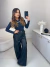 Body com manga longa e alça cruzada com aviamento dourado - preto - loja online