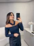 Body com manga longa e alça cruzada com aviamento dourado - preto na internet