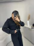 Macacão manga longa com cinto em couro - preto