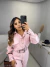 Macacão manga longa com cinto em couro - rosa na internet