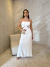 Vestido longo com amarração no pescoço e fenda na cintura - off white - buy online
