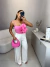 Body com aplicação de flor - rosa - comprar online