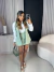 Conjunto de viscolinho colete e short saia - verde água na internet