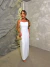 Vestido midi com alcinha e sobreposição no busto - off white