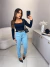 Calça jeans mom com elastano - lavagem clara 00201 on internet
