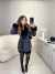 Sobretudo premium tweed com aplicação de pelo - preto na internet