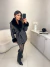 Sobretudo premium tweed com aplicação de pelo - preto na internet