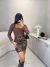 Saia de couro resinada - animal print - online store