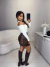 Body com manga longa e alça cruzada com aviamento dourado - off white - online store