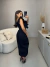 Vestido midi alfaiataria babados - preto on internet