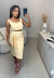 Conjunto de linho cropped e saia amarração - amarelo manteiga na internet