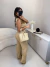 Imagem do Conjunto de blusa regata e calça em tricot modal - Caramelo