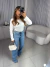 Calça jeans wide leg lavagem média ref1641 - Amor de Peça - Looks Femininos Estilosos, Loja de Roupa Feminina Online