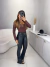Calça barra reta em couro resinado - preto - buy online