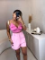 Cropped de alcinha com botões encapados - rosa - Amor de Peça - Looks Femininos Estilosos, Loja de Roupa Feminina Online