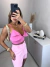 Cropped de alcinha com botões encapados - rosa na internet
