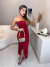 Vestido tomara que caia com fenda frontal - vermelho - online store