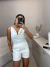 Conjunto de short alfaiataria e blusa alcinha premium - off white