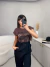 Blusa t-shirt jaguar - marrom - online store