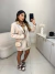 Saia plissada em tricot modal premium - creme - loja online