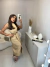 Conjunto alfaiataria de saia lápis e cropped amarração - nude - Amor de Peça - Looks Femininos Estilosos, Loja de Roupa Feminina Online