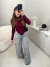 Imagem do Cropped manga longa ponta v - burgundy