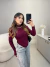 Cropped manga longa ponta v - burgundy