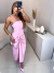 Vestido alcinha com fenda trapaceado e costa aberta - rosa - comprar online