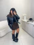 Image of Saia jeans com barra desfiada - marrom café
