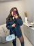 Jaqueta jeans vintage com aplicação pedraria - preto - loja online