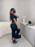 Blusa manguinha canelada assimétrica franzida - preto - loja online