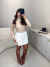 Short saia alfaiataria com fenda - off white na internet
