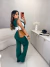 Calça em tricot modal longa - verde bandeira na internet