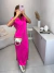 Vestido basic com gola polo - pink on internet