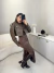 Jaqueta de couro croco com zíper e cinto frontal - marrom - Amor de Peça - Looks Femininos Estilosos, Loja de Roupa Feminina Online