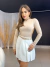 Short saia plissado beach - off white - loja online