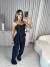 Conjunto alfaiafaria de blusa com babado assimétrico e calça - preto - comprar online