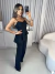 Conjunto alfaiafaria de blusa com babado assimétrico e calça - preto - loja online