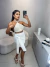 Saia de linho amarração - off white - loja online