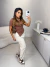 Blusa manguinha canelada assimétrica franzida - marrom - Amor de Peça - Looks Femininos Estilosos, Loja de Roupa Feminina Online