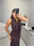 Conjunto radiance saia longa e body frente única - marrom