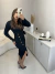 Vestido tricot manga longa com botões insp balmain - preto - buy online
