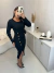Image of Vestido tricot manga longa com botões insp balmain - preto