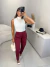Calça alfaiataria com elastano insp zara - vermelho cereja - comprar online