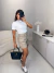 Blusa manguinha canelada assimétrica franzida - off white na internet